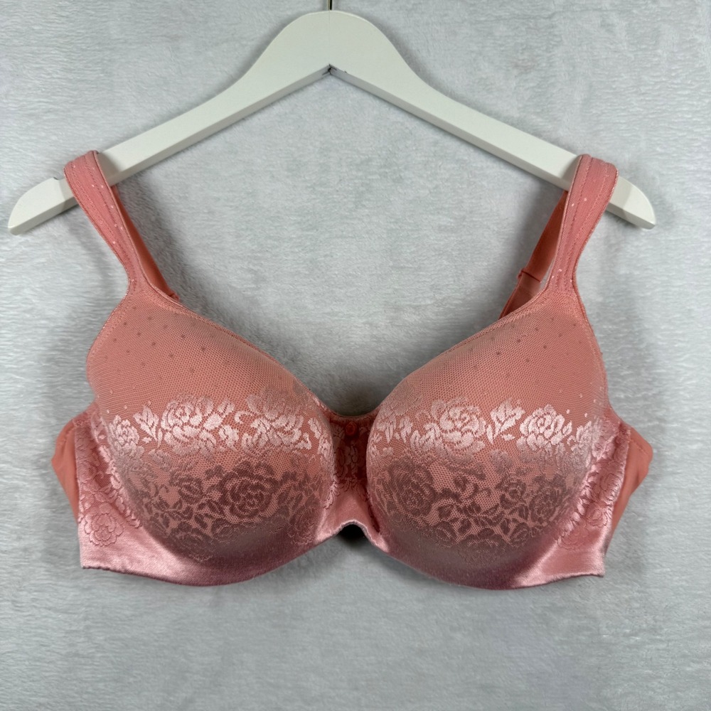 Soma Stunning Support Balconette Bra 36DD Salmon Pink Floral Lace‎ 118544